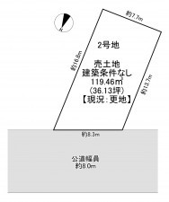 一宮市昭和、土地の間取り画像です