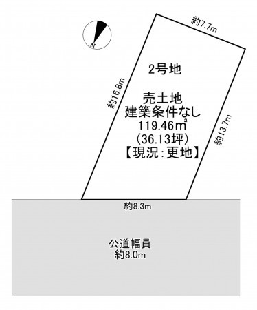 一宮市昭和、土地の間取り画像です