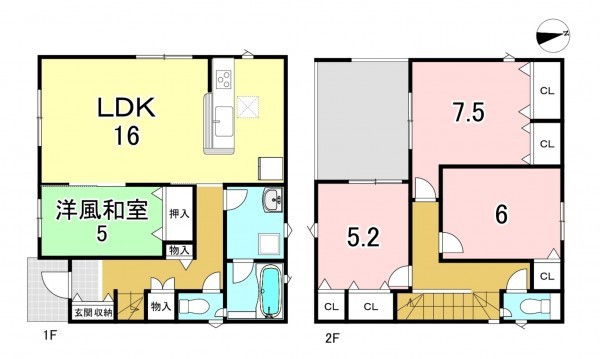 一宮市北神明町、新築一戸建ての間取り画像です