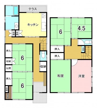 一宮市文京、中古一戸建ての間取り画像です