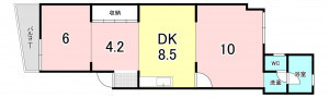 一宮市せんい、マンションの間取り画像です