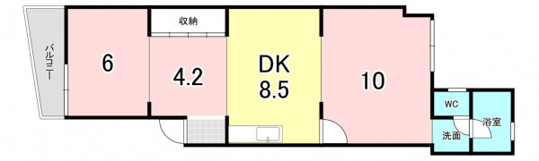 一宮市せんい、マンションの間取り画像です