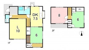 一宮市丹羽、中古一戸建ての間取り画像です