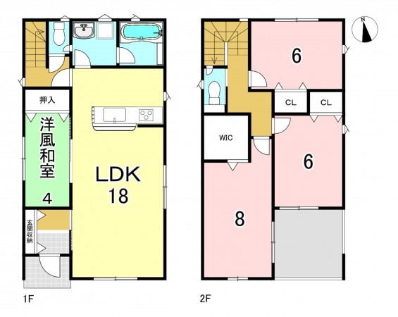 一宮市北神明町、新築一戸建ての間取り画像です
