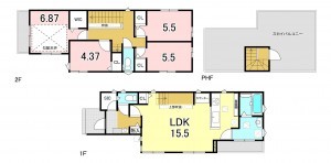 一宮市馬見塚、中古一戸建ての間取り画像です