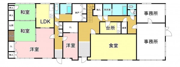 一宮市萩原町中島、収益物件/寮の間取り画像です