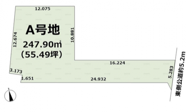 一宮市瀬部、土地の間取り画像です