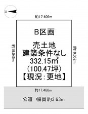 一宮市瀬部、土地の間取り画像です