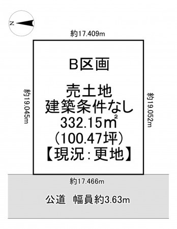 一宮市瀬部、土地の間取り画像です