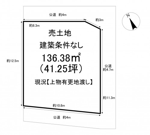 一宮市木曽川町門間、土地の間取り画像です