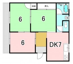 一宮市平和、マンションの間取り画像です