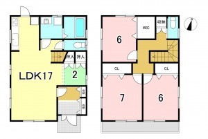 一宮市今伊勢町馬寄、新築一戸建ての間取り画像です