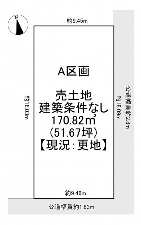 一宮市牛野通、土地の間取り画像です