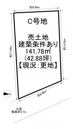 一宮市大和町妙興寺、土地の間取り画像です