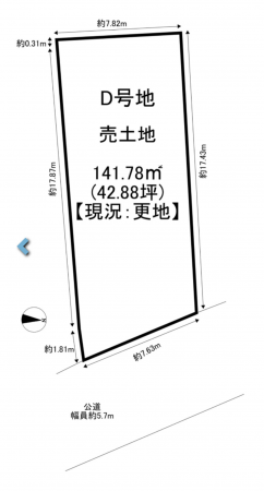 一宮市大和町妙興寺、土地の間取り画像です