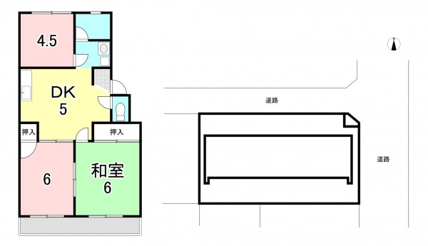 一宮市平安、収益物件/マンションの間取り画像です