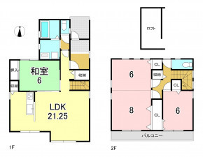 一宮市開明、中古一戸建ての間取り画像です
