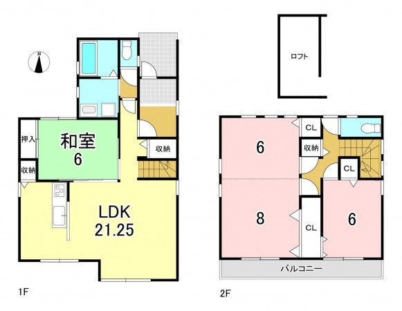 一宮市開明、中古一戸建ての間取り画像です