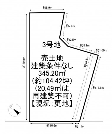 一宮市玉野、土地の間取り画像です