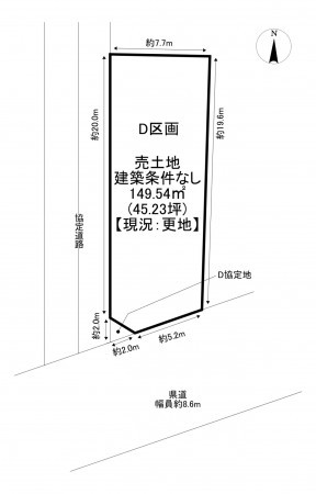 一宮市木曽川町黒田、土地の間取り画像です