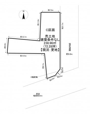 一宮市木曽川町黒田、土地の間取り画像です