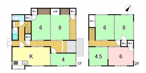 一宮市起、中古一戸建ての間取り画像です