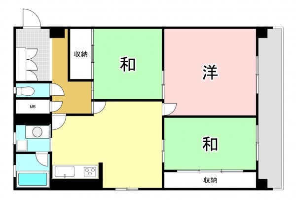 一宮市大和町馬引、マンションの間取り画像です