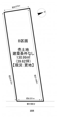 一宮市今伊勢町馬寄、土地の間取り画像です