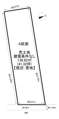 一宮市今伊勢町馬寄、土地の間取り画像です