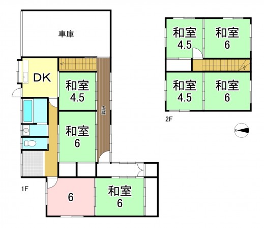 一宮市玉野、中古一戸建ての間取り画像です