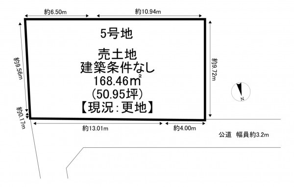 一宮市萩原町高木、土地の間取り画像です
