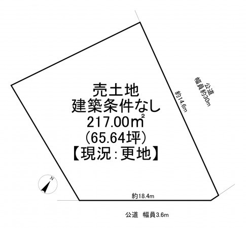 一宮市定水寺、土地の間取り画像です