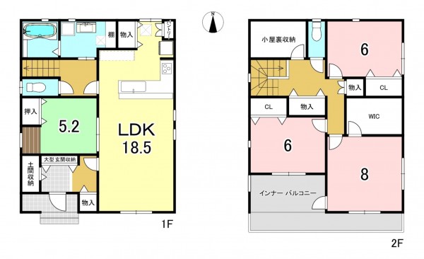 一宮市富士、新築一戸建ての間取り画像です