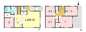 一宮市木曽川町玉ノ井、新築一戸建ての間取り画像です