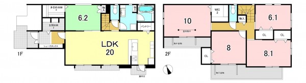 一宮市相生、新築一戸建ての間取り画像です