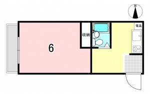 一宮市大江、マンションの間取り画像です