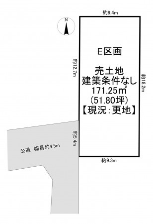 一宮市西五城、土地の間取り画像です