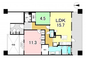 一宮市大志、マンションの間取り画像です