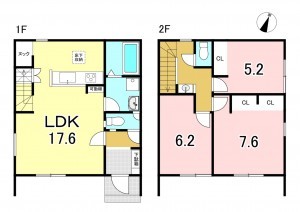 一宮市末広、新築一戸建ての間取り画像です