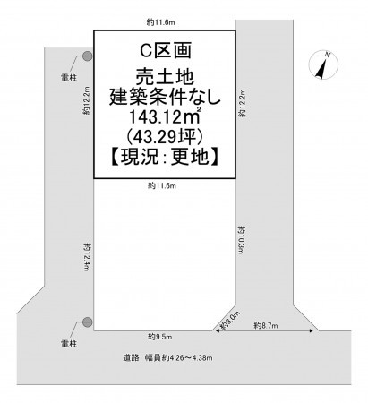 一宮市大和町妙興寺、土地の間取り画像です