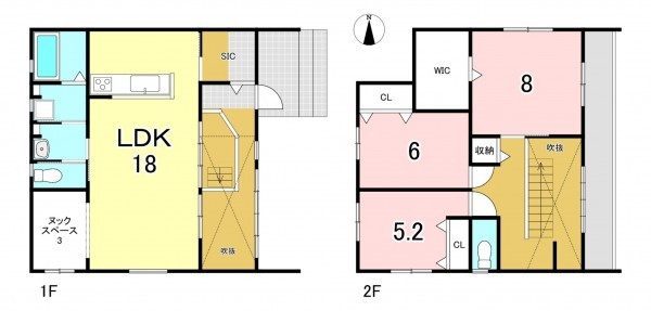 一宮市三条、新築一戸建ての間取り画像です