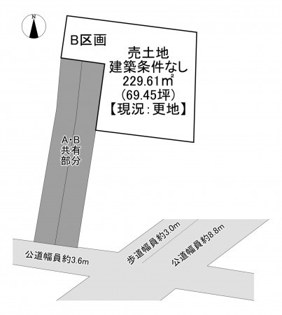 一宮市大毛、土地の間取り画像です