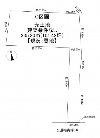 一宮市杉山、土地の間取り画像です