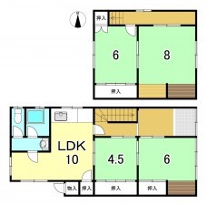 一宮市小信中島、中古一戸建ての間取り画像です
