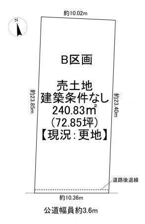 一宮市杉山、土地の間取り画像です