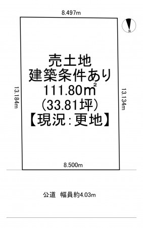 一宮市木曽川町黒田、土地の間取り画像です
