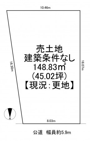 一宮市浅野、土地の間取り画像です