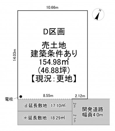 一宮市今伊勢町本神戸、土地の間取り画像です