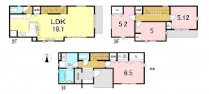 一宮市大宮、新築一戸建ての間取り画像です
