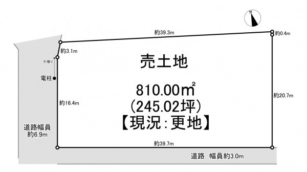 一宮市木曽川町黒田、土地の間取り画像です